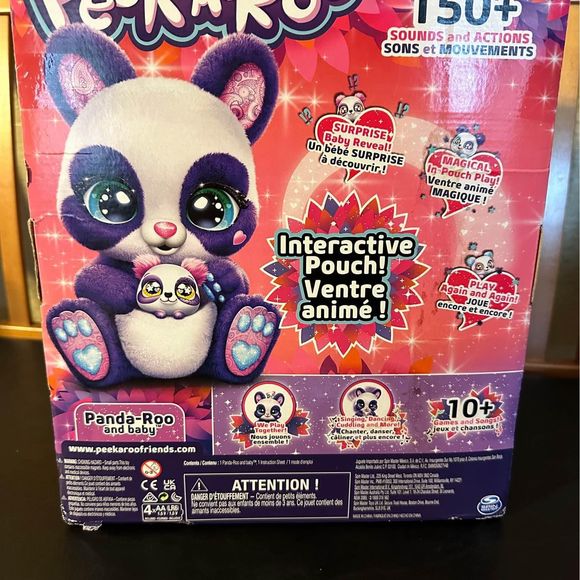 NEW Peek-A-Roo, Interactive Panda-Roo Plush Toy with Mystery Baby - Picture 3 of 4